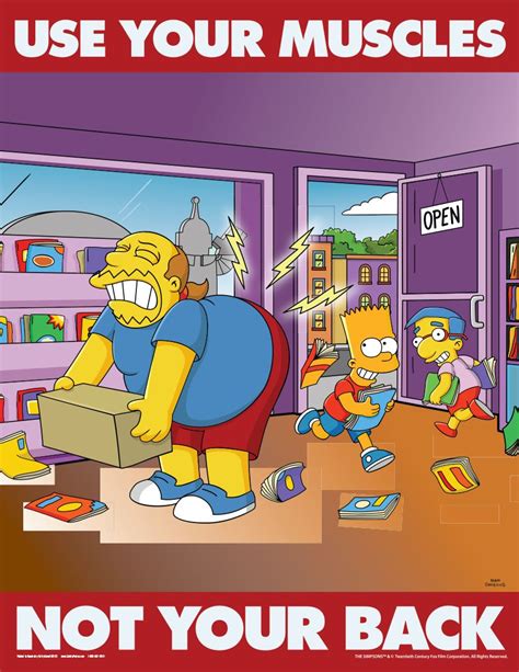 Simpsons Safety Posters Simpsons Back Injury Prevention S