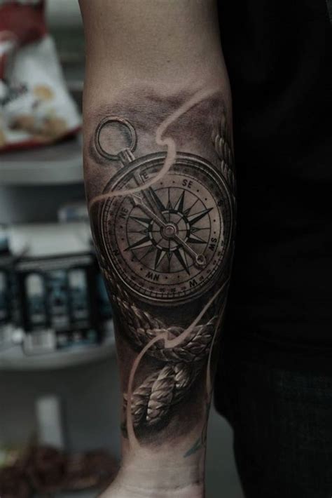 Realistic Compass Forearm Tattoo 100 Awesome Compass Tattoo Designs