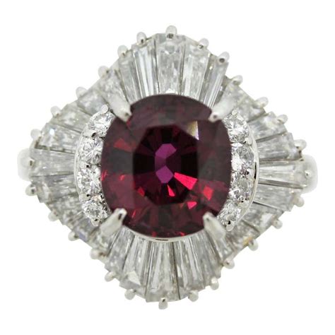Exceptional Art Deco No Heat Burma Ruby Diamond Platinum Ring At 1stdibs
