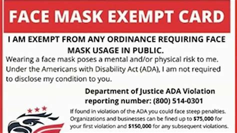 Justice Department Warns Of Fake Face Mask Exemption Cards Nbc Boston