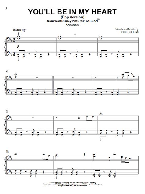Youll Be In My Heart Pop Version Sheet Music Direct