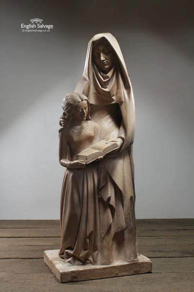 Woman And Child Reading Plaster Statue