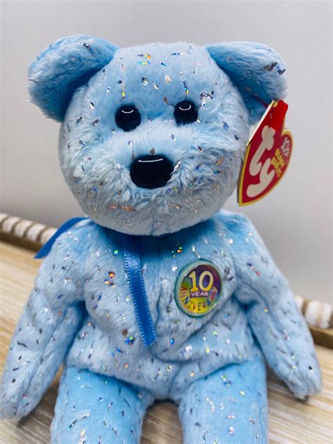 Ty Decade The Light Blue Bear Beanie Baby Vintage Rare And Etsy