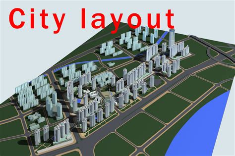 City Layout With Posh Buildings 3d Model Max 3ds