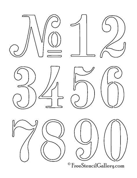 Numbers Stencil Manualidades Moldes De Letras Tipografía Números