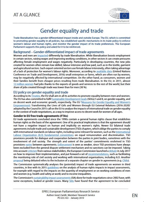 Gender Equality And Trade Cde Almería Centro De Documentación