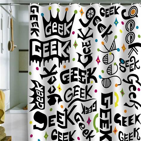 Geek Words Shower Curtain Geek Home Decor Geek Decor Nerd House