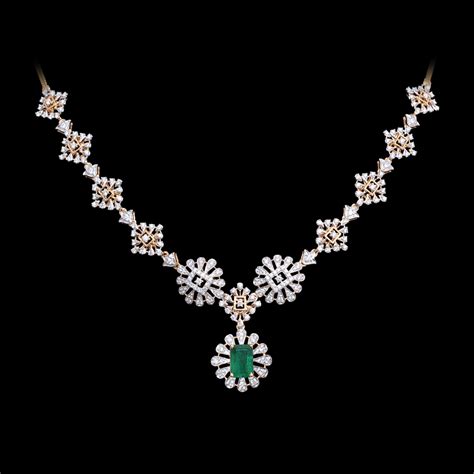 Diamond Necklace Earrings Set