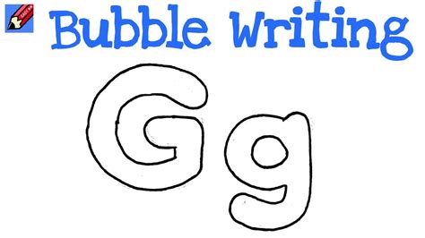 How To Draw Bubble Writing Real Easy Letter G Youtube