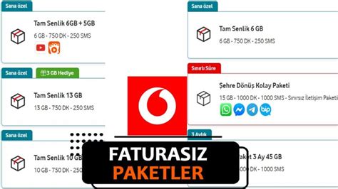 Vodafone Faturasız Paketler 3 lü Tarifeler 2024 Eniyisor com