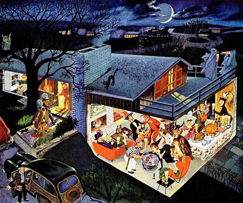 Geometric shapes in the style of the 50s: Oh, by the way...: Vintage Halloween Illustration, 2014