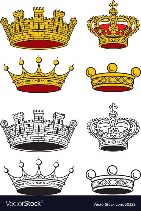 Crowns Set Royalty Free Vector Image Vectorstock
