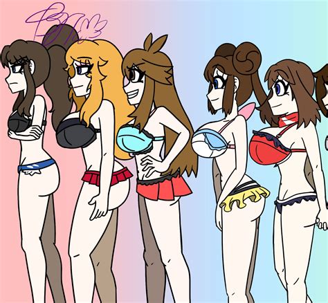 Pokegirls In Lingerie Bust Size And Height Comparison May Rosa