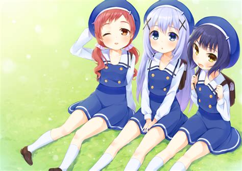 Mirei Jouga Maya Kafuu Chino Natsu Megumi Gochuumon Wa Usagi Desu Ka White Legwear Bad Id