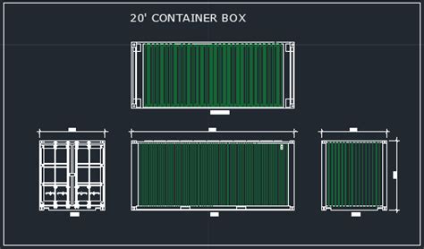 20 Feet Container Drawing