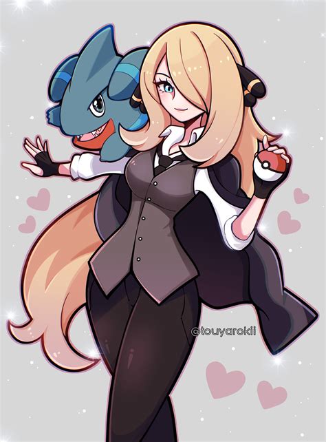 Cynthia And Gible Pokemon And More Drawn By Touyarokii Danbooru