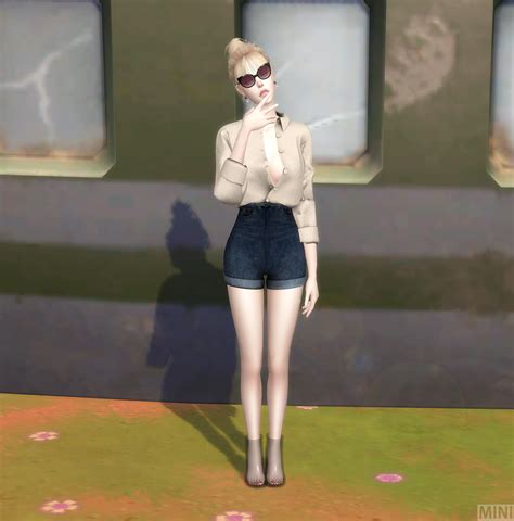 Swatch Hipster Fleece Shorts Mini Pants Tops Fashion Sims 4