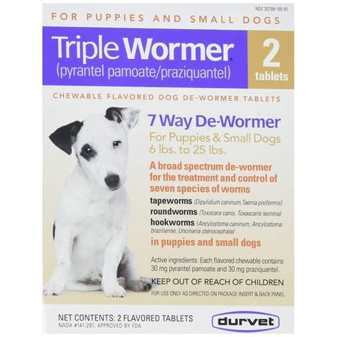 When looking for the right wormer for your pitbull dog, you have. Triple Wormer for Dogs 6 to 25 lbs. - 2 tablets-DV-10009