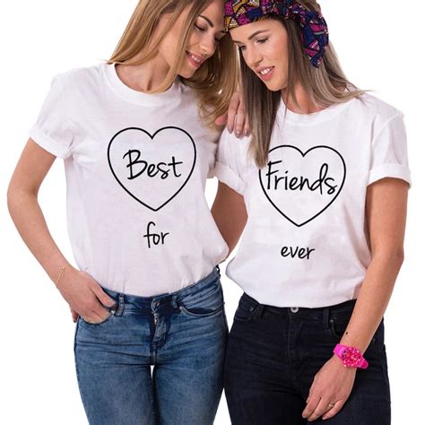 Best Friends Matching T Shirts Fashion Bff Tshirt Girls Best Friends Forever T Shirt Women 2018