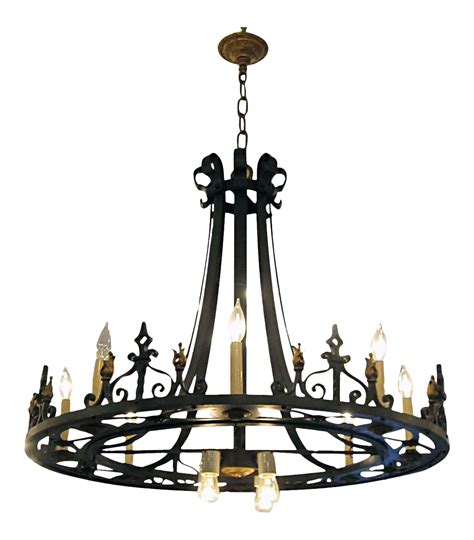 Pendant lighting, ul listed cage kitchen light fixtures industrial farmhouse chandelier black gold metal hanging lights e26 modern ceiling light for kitchen island entryway dining room bedroom foyer. Black & Gold Iron 12 Light Chandelier | Chairish