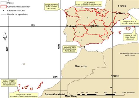 Las (gps) coordenadas serán visibles en el campo por encima de mapa. 1. Las coordenadas geográficas: latitud y longitud de España.