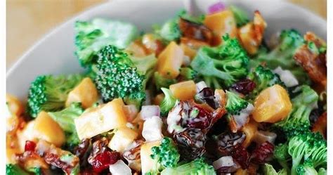 Just before serving, gently mix the potatoes into dressing, along with red pepper. Broccoli Salad with Bacon, Raisins, and Cheddar Cheese ...