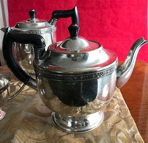 Vintage Viners Alpha Silver Plated Tea Set Teapot Coffee Etsy