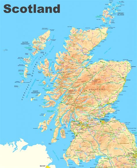 Printable Road Map Of Scotland Printable Maps