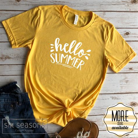 Hello Summer Summer Shirt Teacher Shirt Womens Summer Etsy Womens Summer Shirts Summer