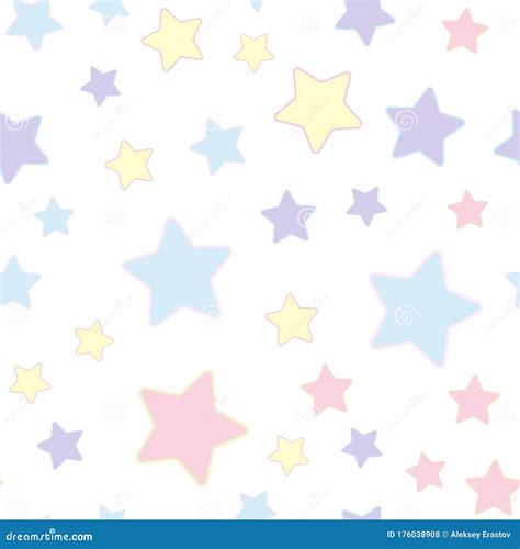 Seamless Pattern With Stars Of Pastel Colors Baby Print Vector