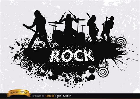 Rock Band Grunge Silhouette Vector Download