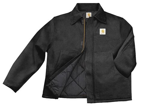 Carhartt Jacket 100 Ring Spun Cotton Duck Black Zipper Closure Type