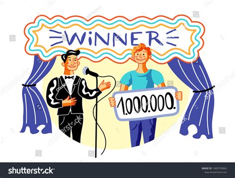 Lottery Win Celebration Flat Vector Illustration Stock Vector Royalty