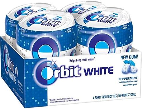 Orbit Gum White Peppermint Sugar Free Chewing Gum 40 Piece Bottle 4