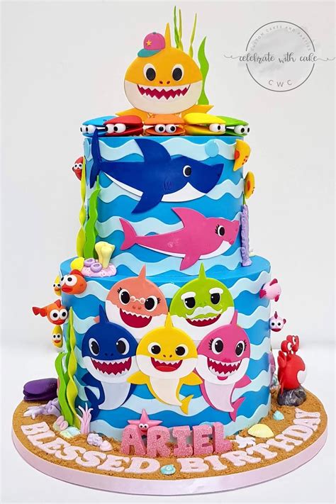 Baby shark birthday cakes and more all made with satin ice fondant! Celebrate with Cake!