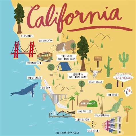 California Travel Road Trips California Map California Travel