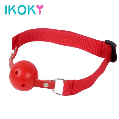 Ikoky Sex Bondage Adult Games Open Mouth Gag Ball Oral Fixation Stuffed Sex Toys For Women