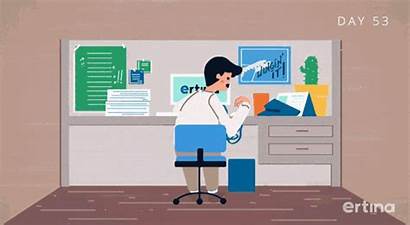 Animated Job Office Animation 2d Kid Illustration