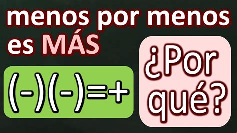 Demostración De Por Qué Menos Por Menos Es Más Multiplicación De