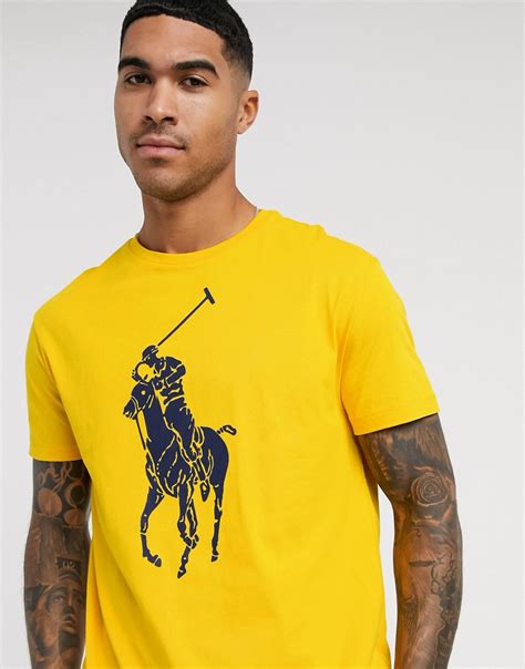 Polo Ralph Lauren Large Player Logo T Shirt Classic Fit In Slicker Yellow Modesens