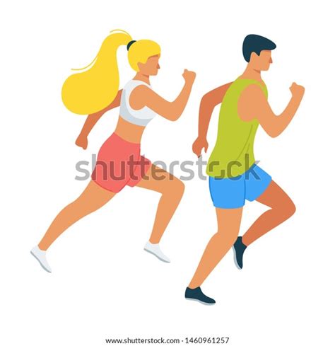 Friendly Competition Race Cartoon Vector Illustration Stock Vector