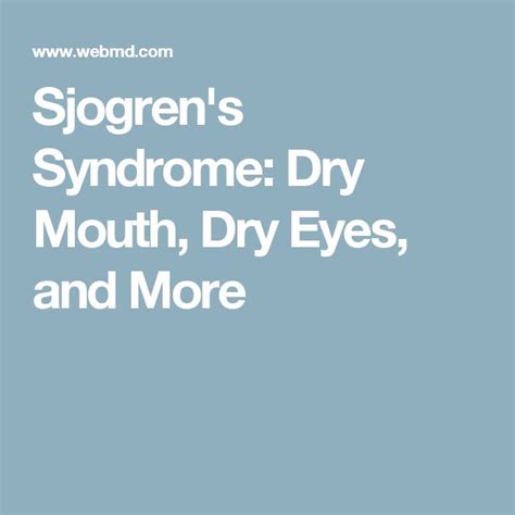 Sjogrens Syndrome Dry Mouth Sjogrens Syndrome Sjogrens Dry Eye