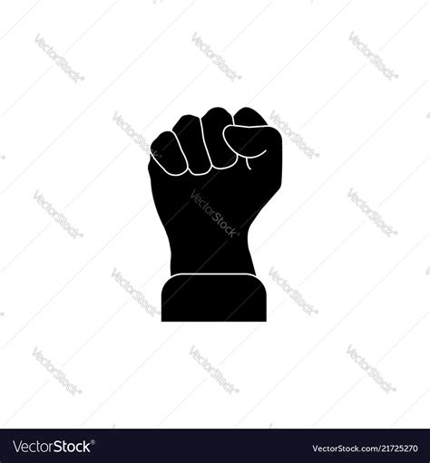Fist Icon Black On White Royalty Free Vector Image