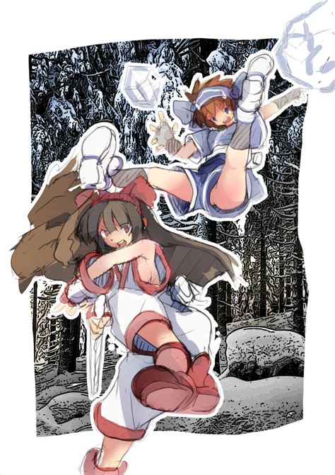 Mamahaha Nakoruru Rimururu Samurai Spirits Snk Highres 2girls Ainu Clothes Arms Up