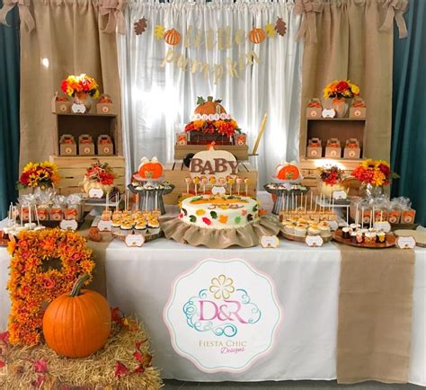Denver garden baby shower by ashley nicole events | baby showers. Fall Baby Shower Fall Dessert Table Little Pumpkin Baby ...