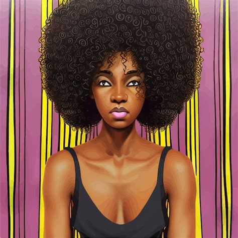 premium vector black afro african american girl woman lady vector illustration portrait head