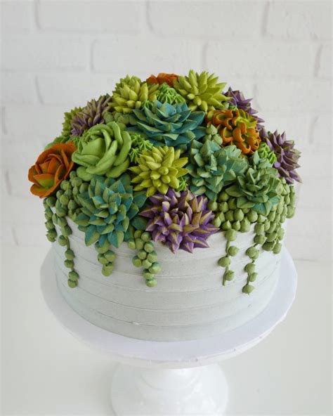 Buttercream Succulents Cake Designs By Leslie Vigil