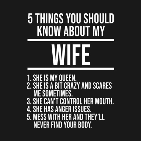 5 Things You Should Know About My Wife Funny Husband T T Shirt