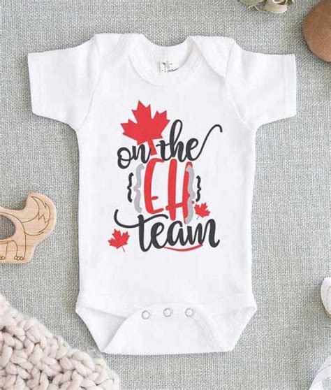 Canadian Baby On The Eh Team Baby Onesie Feroloscom