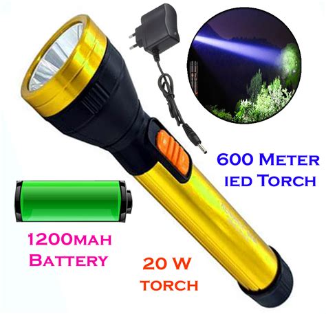 Buy New Rechargeable 600mtr Led Waterproof Long Beam Torch 20w